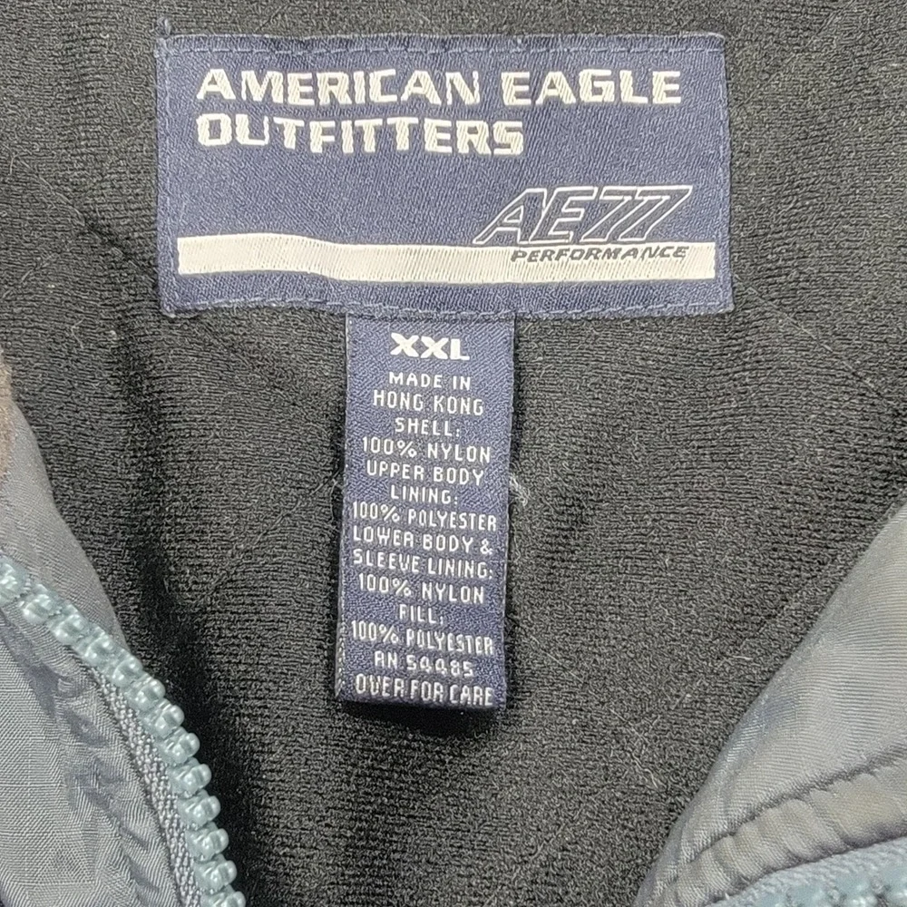 American Eagle Jacket Vintage AE77 Nylon Men's XXL Blue Gray 90s Y2K‎ Gorpcore